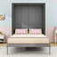 Grand lit escamotable rotatif en bois avec tablettes de rangement cachées-928297820