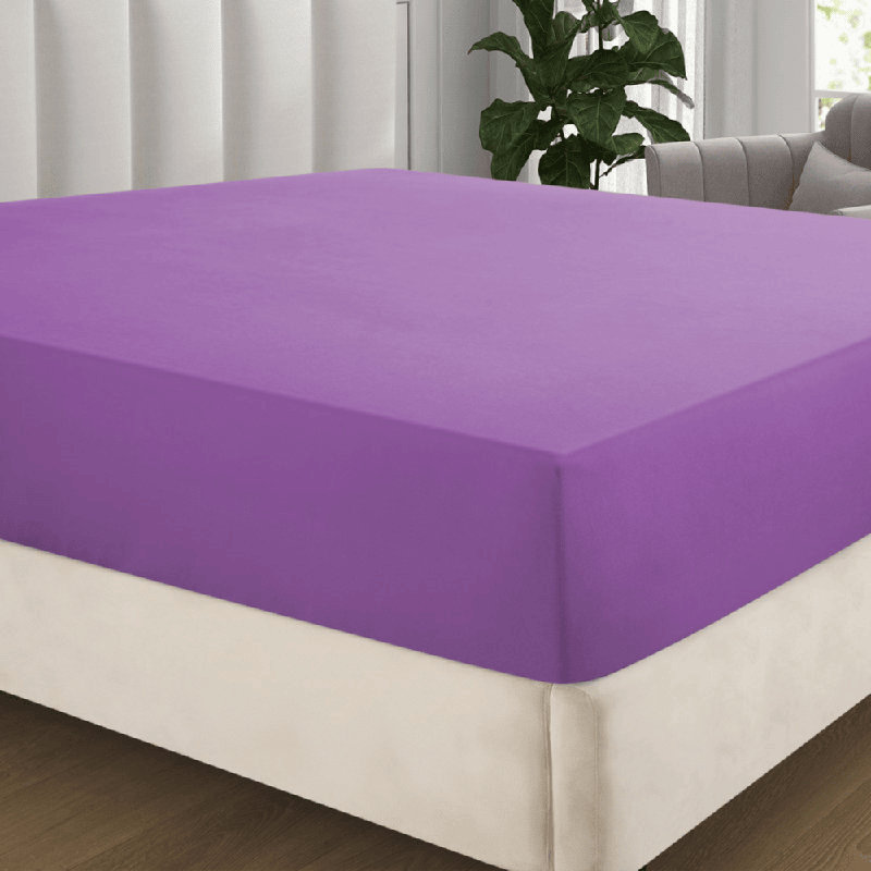 Angeliza Microfiber Standard Fitted Sheet, Double (4'6), Purple