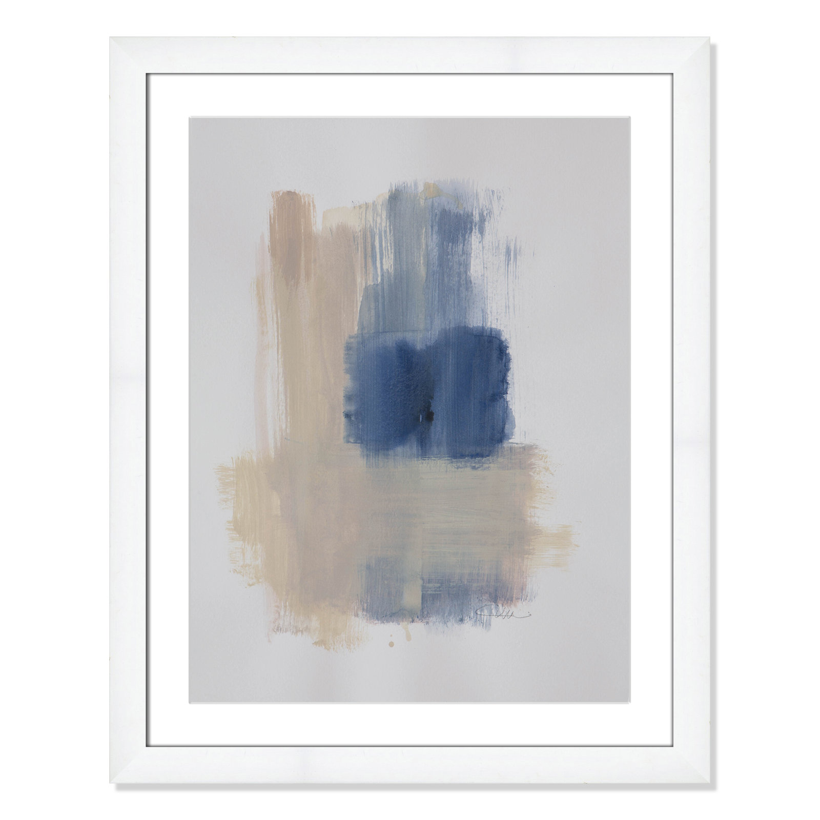 Esmeray "Powder Room Wash III" Print, White Cube Frame Matted, 31" H x 25" W x 1.25" D  