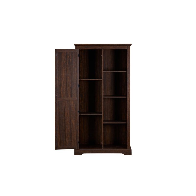 Tall Storage Cabinet Barn Door Storage Country Wood Rustic Farmhouse Pantry Cupboard Barn Door Kitchen Organizer Furniture Home Drawer Shelves L39.37''*W15.75''*H74.4''  Espresso