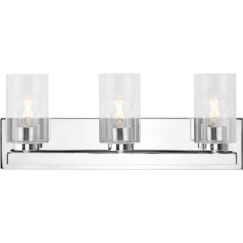 Goodwin Polished Chrome 3-Light Vanity with Clear Glass Shades