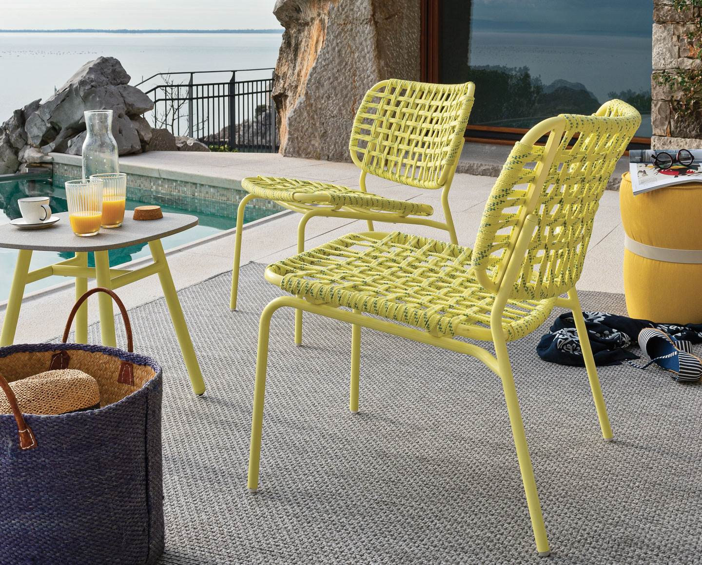 Yo! Patio Side Chair, Lemon