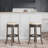 30" Bar Stool, Weathered Gray, French Gray Leather Seat - And Attractive Stool With Quality Suits Kitchen Or Area-1099303979-1099303981