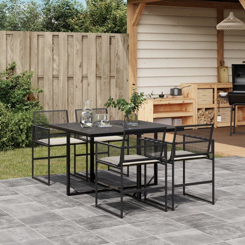 Ensemble de salle à manger de patio avec coussins 5 pièces Latitude Run®