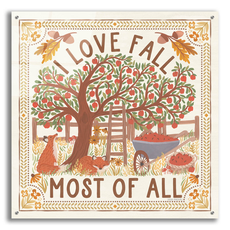 «Autumn Days 2» par Laura Marshall, art mural en verre acrylique, H 36 po x l 36 po x P 0,2 po