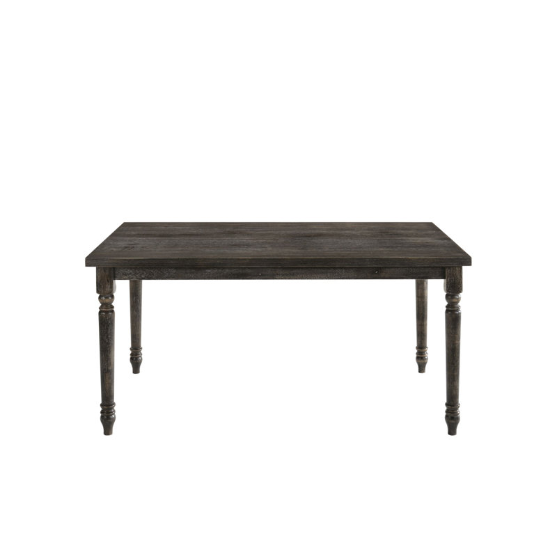 Azaiah Solid Wood Base Dining Table, Black