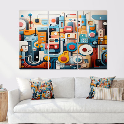 Blue And Yellow Abstract Music Fusion - Abstract Wall Art Decor
