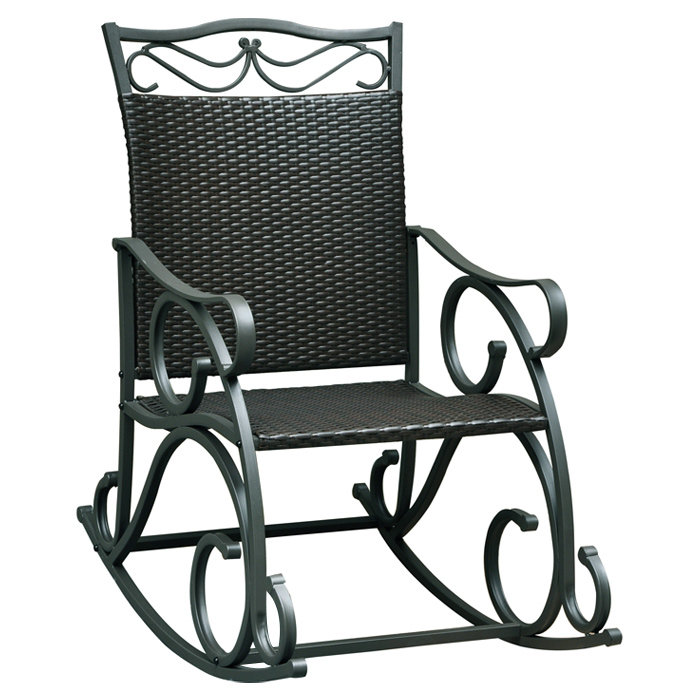 Fauteuil oscillant en résine et acier Nome, Noir antique
