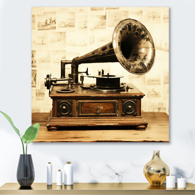 Vintage Phonographs Elegance I - Phonographs Metal Wall Art