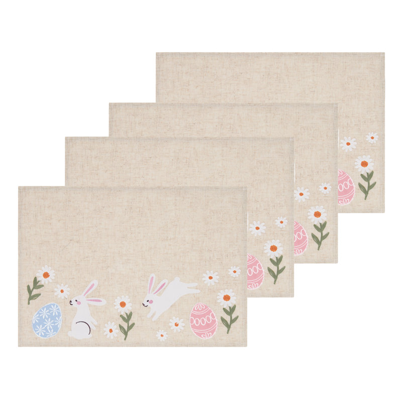  Hoppy Easter Embellished Placemat Set/4
