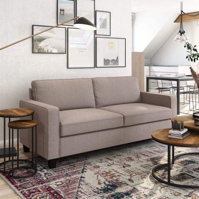 Canapé à accoudoirs carrés 77,5 po, Taupe