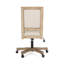 Chaise de bureau rustique beige et naturelle avec fonction pivotante et siège réglable en hauteur avec options de pivotement et de levage