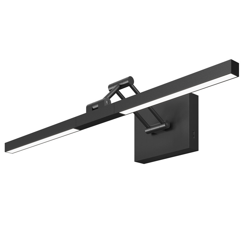 1-Light 24'Bathroom 3CCT Modern LED Vanity Light Fixture with 360° Rotatable Head & Swing Arm, Matte Black