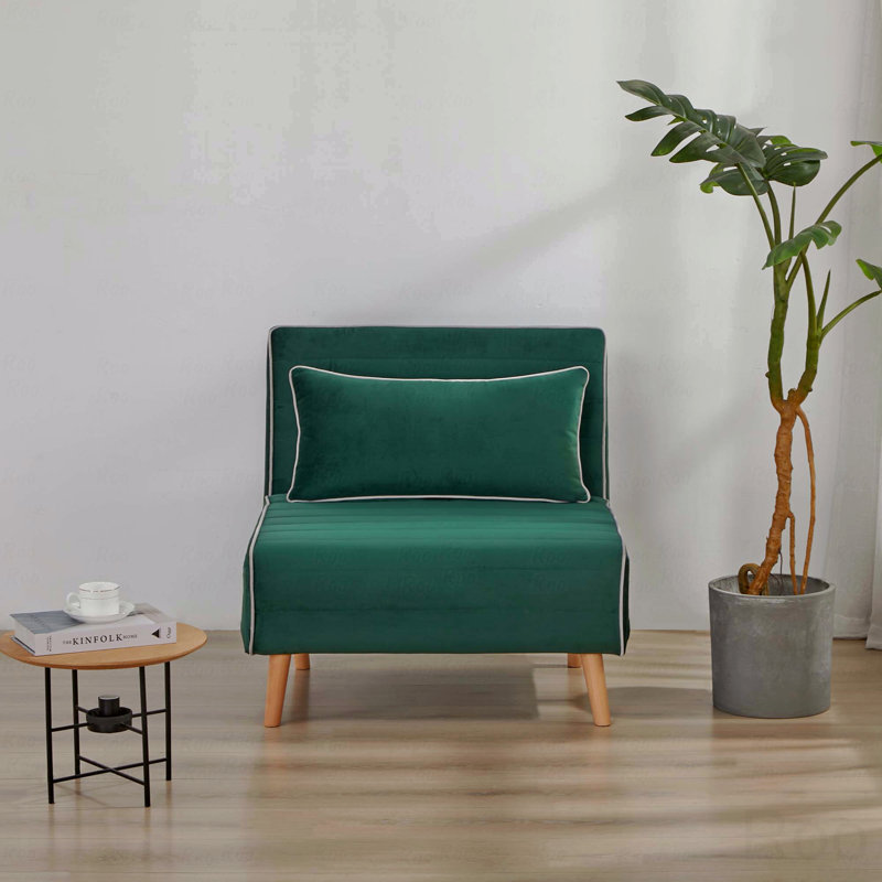 Canapé-lit en velours: fauteuil-lit, dossier à 3 positions, se convertit en 10 secondes, coussin inclus, peu encombrant