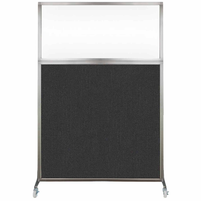 Cloison de bureau Hush - fenêtre transparente, 48", Noir