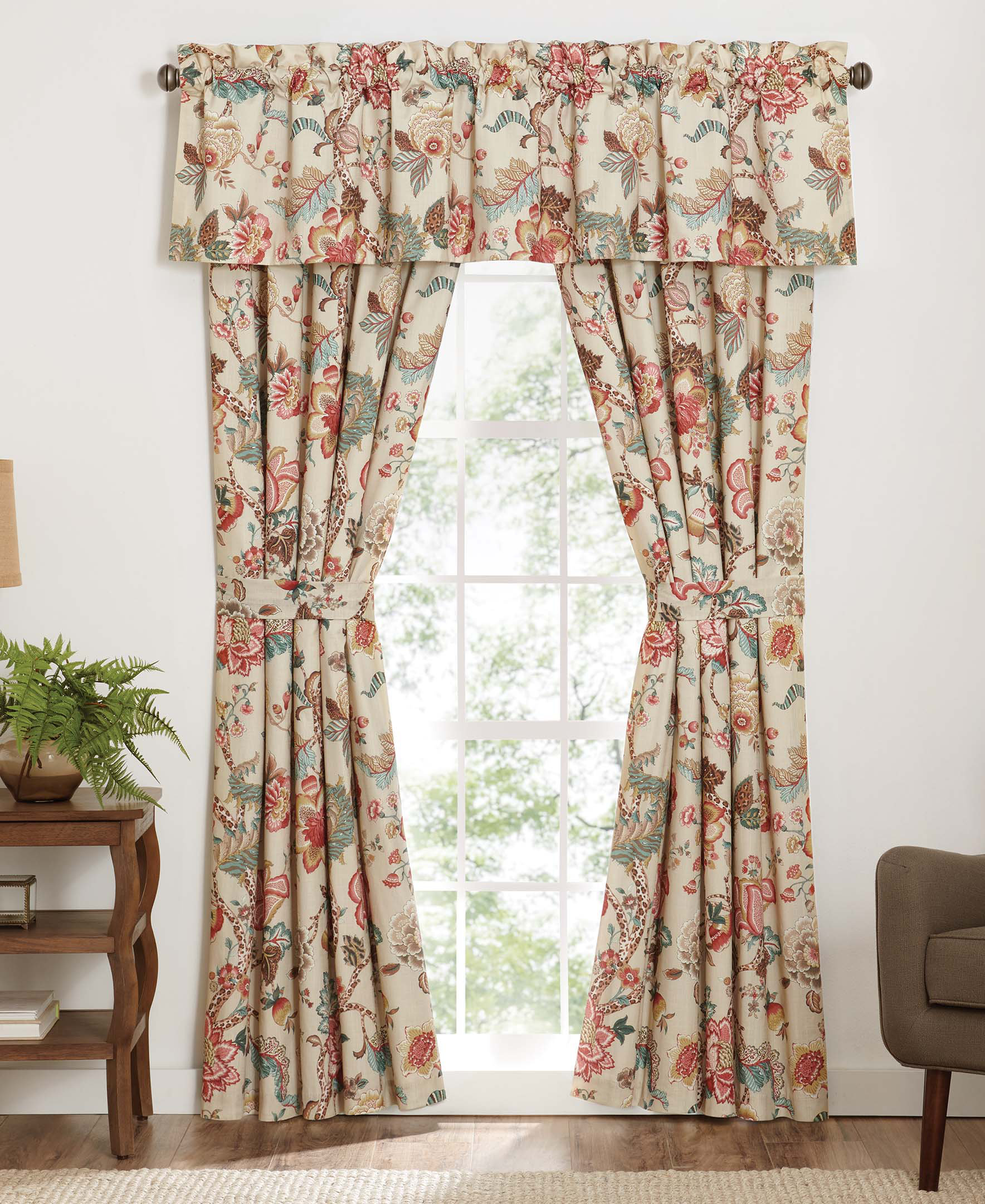 Rose Tree Haylie Floral Tailored Valance | Wayfair