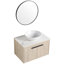 Meuble-lavabo mural contemporain de 30 po. Chêne blanc avec lavabo en céramique. Porte à fermeture en douceur pour une fonction paisible. Rangement généreux. Fabriqué en contreplaqué. Évier de meuble-lavabo moderne de 28,68 po de profondeur. Silencieux