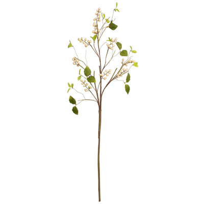 Sprays artificiels de branches de baies - 38 po - Vert et crème - Ensemble de 4