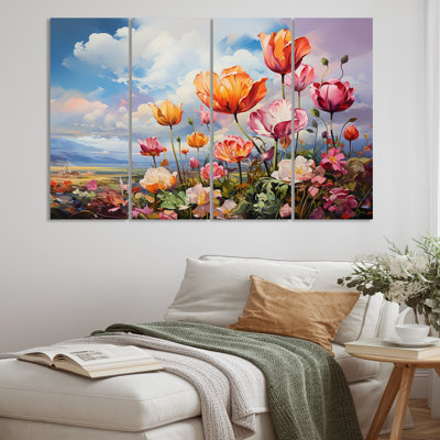 Denmark Multicolor Tulip Fields I Cities & Countries Wall Decor on Metal