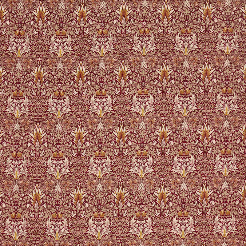 Snakeshead Velvet Fabric, Crimson/Saffron