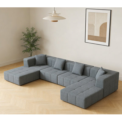 Modern Modular Sectional Single Sofa Couch With Removable Back Cushion For Comfortable Living Room And Apartment Seating
