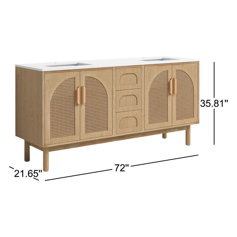 Nara 72" W Double Vanity, Yellow