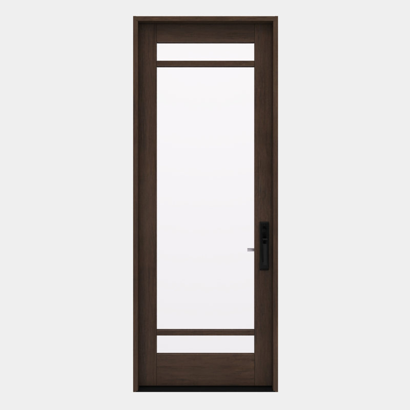 G10302-SW-96 | Porte simple 96 po, extérieur pré-monté RTA, SDL 3 Lite, bois d'acajou brut, 37.75" x 98" [36" Door]