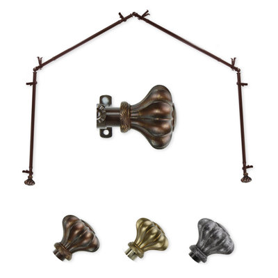 Darcey 112"-192" Adjustable Bay Window Curtain Rod