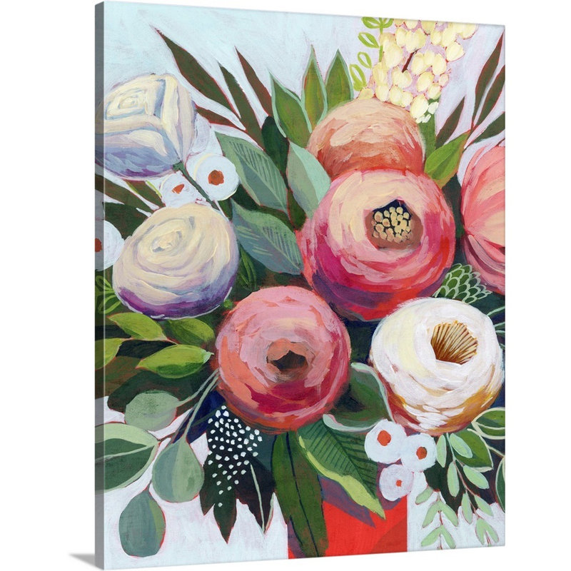 «Lustrous Bouquet II» par Grace Popp - reproduction d'art sur toile, H 20 po x l 16 po x P 1,25 po, Toile tendue