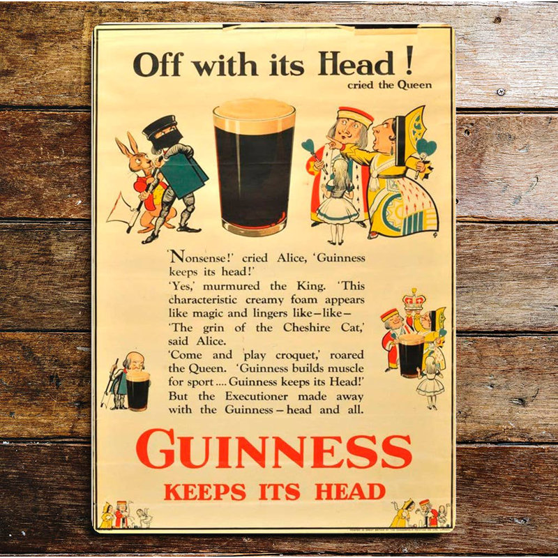 Guinness Alice in Wonderland Wall Décor, 40cm H x 28cm W