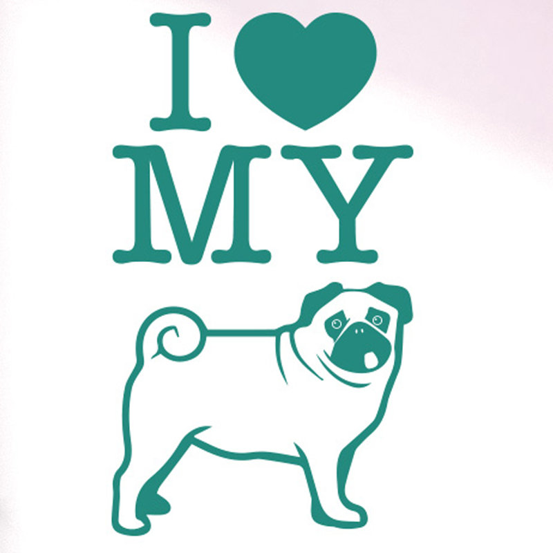 Animals Wall Decal, Aqua Green, Medium