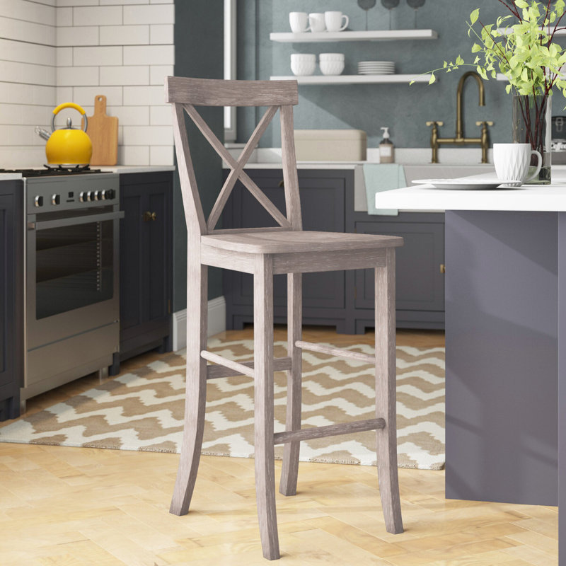 Tabouret de bar et de comptoir Guzik, Taupe-gris délavé, Tabouret de comptoir (assise de 24 po de hauteur)