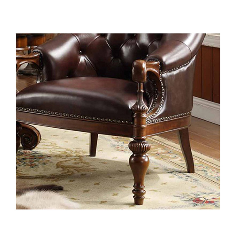 Tahtianna Leather Armchair, Brown Genuine Leather