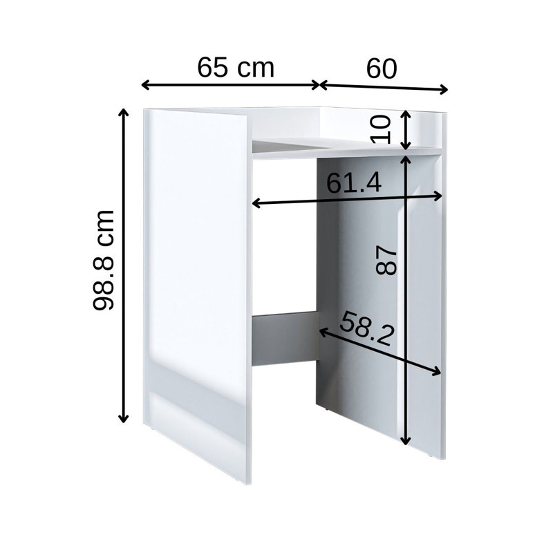 Derin Washing Machine Cabinet, 65 cm,, White