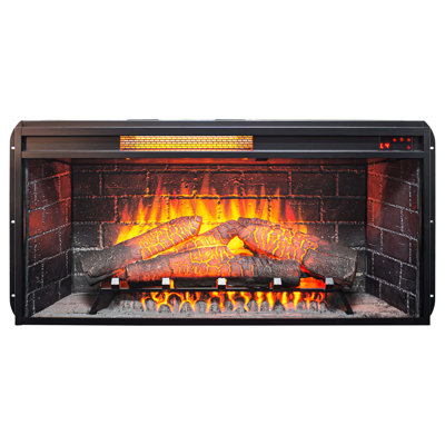36 Inch Electric Fireplace With Infrared Heat, Removable Trim Kit, /Ul Certification, Fuse Protection, 5018 'S Per Hour, 400 Sq. Ft. Heating Area, 4 Flame Brightness Levels, 64F - 82F Temperature For