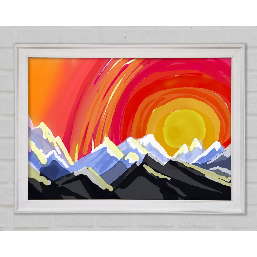 Gerahmter Kunstdruck Mountain Peak Sun