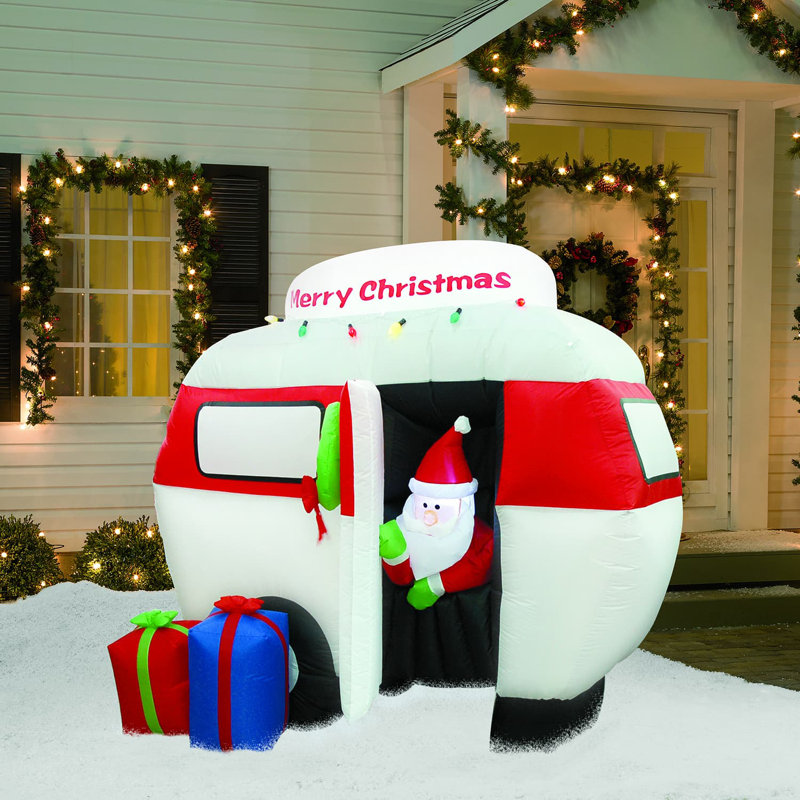 Camping-vent avec décoration de père noël