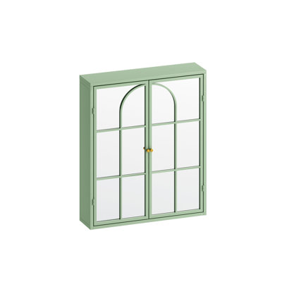 Armoire murale avec miroir et tablettes - Rehaussez le style de votre salon, salle de bain, salle à manger rétro et rangement idéal pour optimiser l'espace