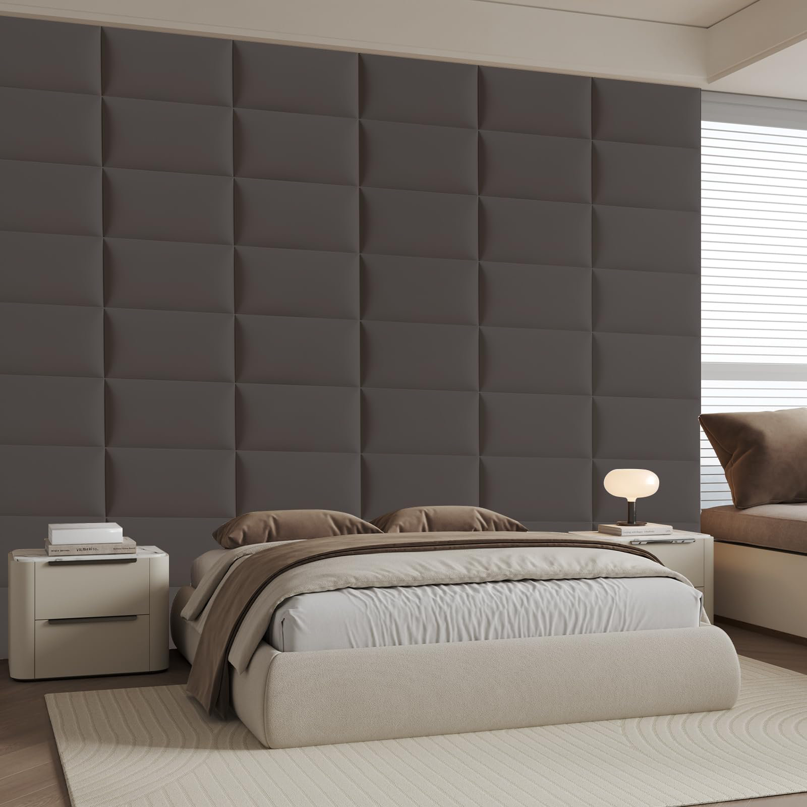 East Urban Home Stick-On Wall Mounted Upholstered Headboard 9-Piece ...