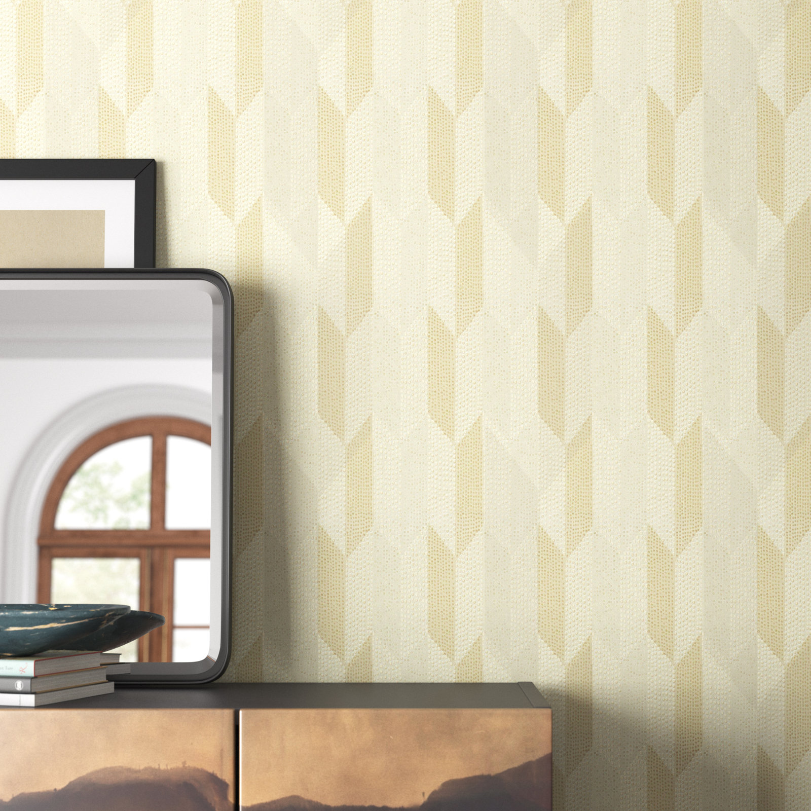 Boudin Modern Geometric Wallpaper, Beige