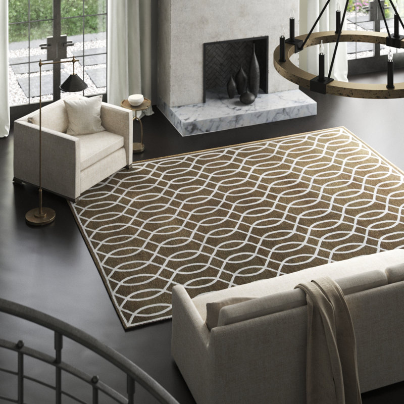 Geometric Area Rug in Gray/Brown
