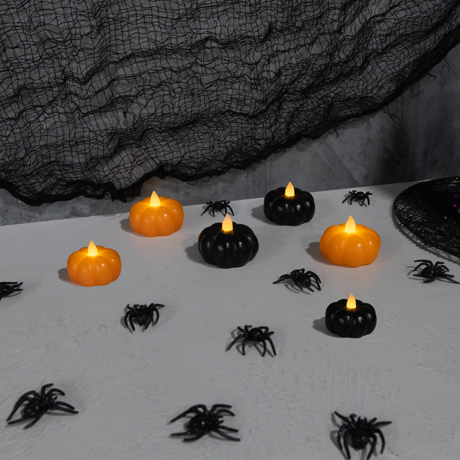 Battery Operated Lighted Pumpkins - 6 Piece