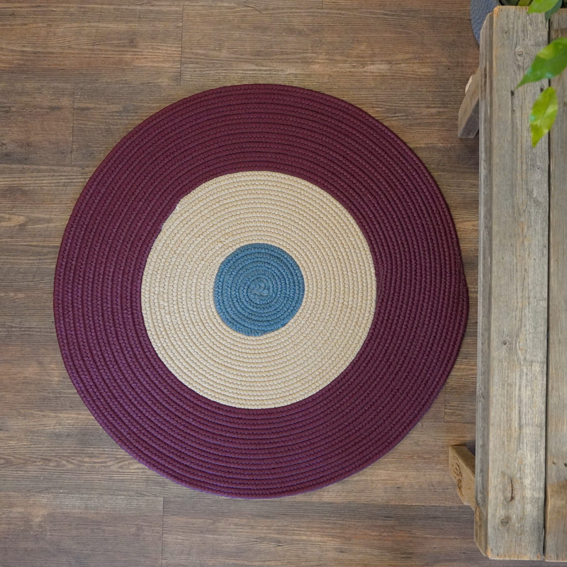 Tapis intérieur / extérieur rond en polypropylène tissé à la machine, Rond 9 pi