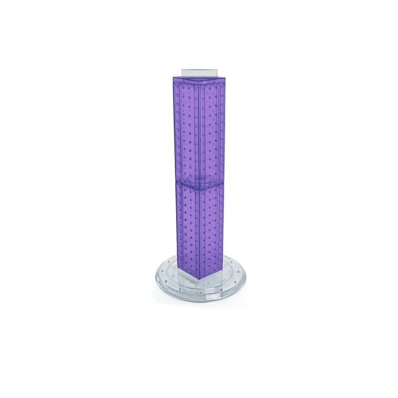 Four-sided 4"W x 24"H Pegboard Tower with Revolving 9" Base