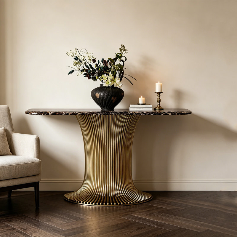 Console de hall d'entrée de luxe Italian Light, 33.5" H x 39.4" W x 13.8" D