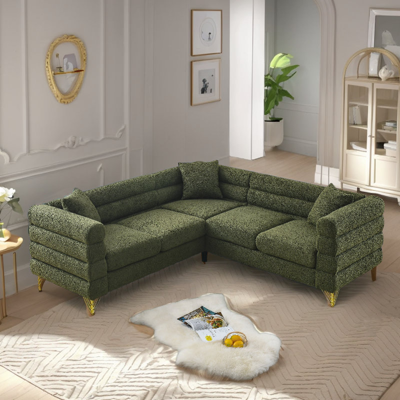 Canapé d'angle surdimensionné, canapé modulaire en L, canapés d'angle 5 places avec 3 coussins pour le salon, la chambre à coucher, un appartement, un bureau
