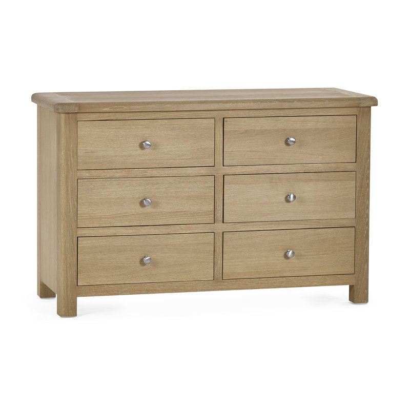 Jeremey Solid Wood 120cm W 6 - Drawer Chest of Drawers