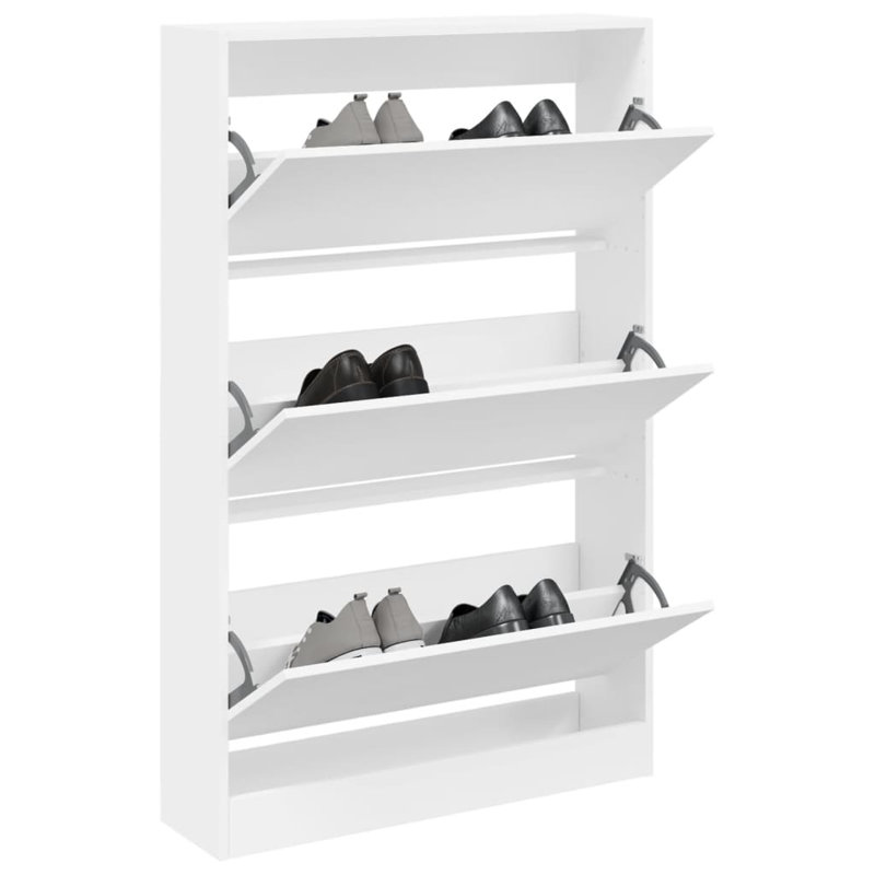 6 Pair Shoe Storage Cabinet, White