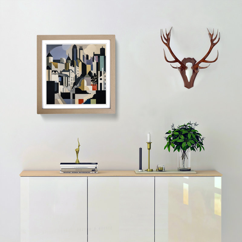 City Of Oxford Suprematism - Framed Print, Oak