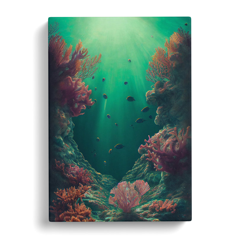 XC1022-2075X Fish By The Coral - Wrapped Canvas Print, 60cm H x 40cm W x 3cm D